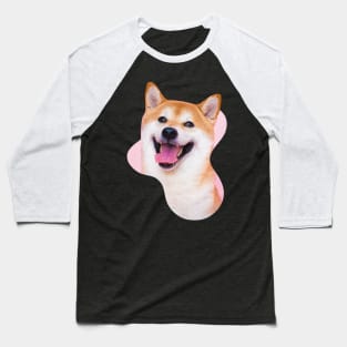 pink shiba inu dog Baseball T-Shirt